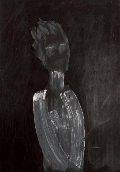 Black Tears, 2003,  Acrylic Ink on paper,100x71cm